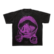 Black luxury street wear graphic tee with captivating purple design